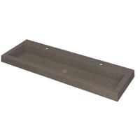 INK Dock Wastafel Quartz met 2 Kraangaten - 1200x400x60 mm - Quartz Beton