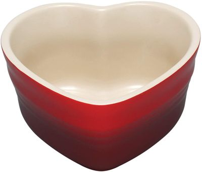 LE CREUSET - Aardewerk - Ramekin hartvorm Kersenrood 300ml