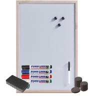 Magnetisch whiteboard/memobord - 40 x 60 cm - met Power Liner stiften - 15x magneten - en een wisser   -