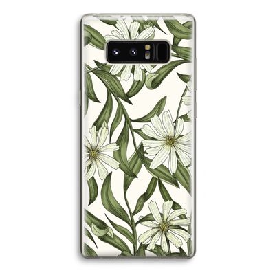 Wit bloemenpatroon: Samsung Galaxy Note 8 Transparant Hoesje