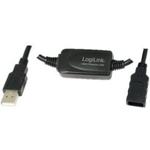 LogiLink 10m USB - USB 2.0 M/F USB-kabel USB A Zwart