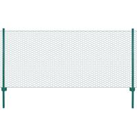 Draadgaashek met palen 25x0,5 m staal groen