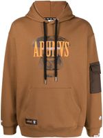 AAPE BY *A BATHING APE® hoodie à logo imprimé - Marron - thumbnail