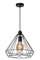 Lucide KYARA Hanglamp-Zwart-Ø32-1xE27-60W-Metaal - thumbnail