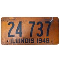 Illinois 1948 Kentekenplaat - Origineel - Gemaakt Van Kokos Illinois 1948 Kentekenplaat - Origineel - Gemaakt Van Kokos