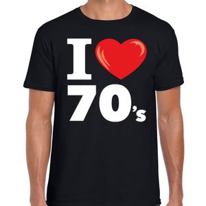 Seventies shirt met I love 70s bedrukking zwart voor heren 2XL  -