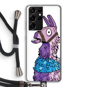 Lama: Samsung Galaxy S21 Ultra Transparant Hoesje met koord