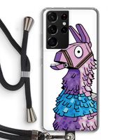 Lama: Samsung Galaxy S21 Ultra Transparant Hoesje met koord