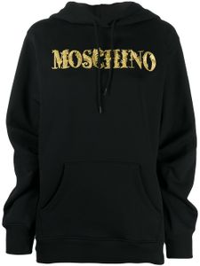 Moschino sweat à capuche à logo brodé - Noir