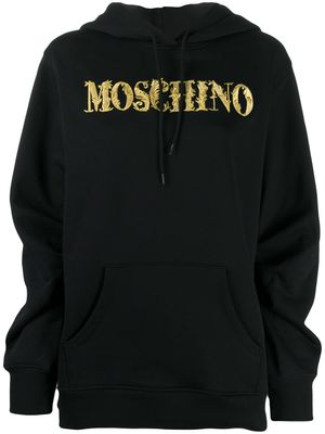 Moschino sweat à capuche à logo brodé - Noir