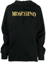 Moschino sweat à capuche à logo brodé - Noir