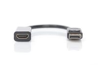 Digitus DB-340400-001-S DisplayPort / HDMI Adapter [1x DisplayPort stekker - 1x HDMI-bus] Zwart Rond, Afgeschermd (dubbel), Afsluitbaar, Geschikt voor HDMI - thumbnail