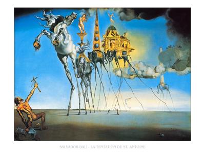Kunstdruk Salvador Dali - La tentation de St. Antoine 80x60cm