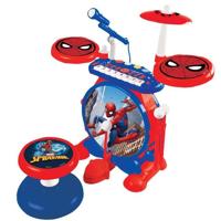 SPIDER-MAN Compleet elektronisch licht drumstel met toetsenbord, bekkens en kruk - LEXIBOOK