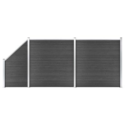 Schuttingpanelenset 446x(105-186) cm HKC zwart