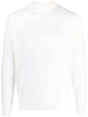 John Smedley pull en mérinos à col montant - Blanc