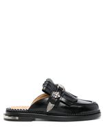 Toga Pulla chaussons en cuir à franges - Noir