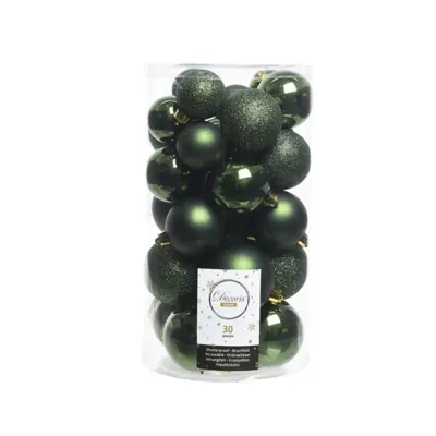 Kerstbal plc gl-mt-glt den.grn 30st