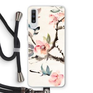 Japanse bloemen: Samsung Galaxy A70 Transparant Hoesje met koord