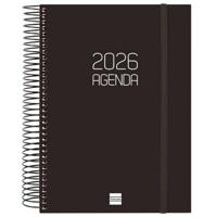 Agenda Finocam OPAQUE Zwart A5 15,5 x 21,2 cm 2026