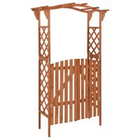 Pergola met poort 116x40x204 cm massief vurenhout grijs - thumbnail