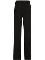 Dolce & Gabbana pantalon en laine vierge à taille haute - Noir