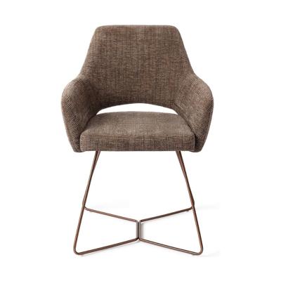 Jesper Home Yanai eetkamerstoel Checked Chestnut beehive rose