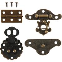 Creativ Company Mini beslag, afm 30-35 mm, antiek goud, 10 set/ 1 doos Creativ Company Mini beslag, afm 30-35 mm, antiek goud, 10 set/ 1 doos