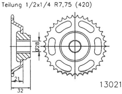 ESJOT Chain wheel 420 43z steel black