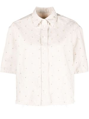Lanvin chemise ample en jean à broderies - Tons neutres