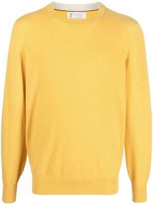 Brunello Cucinelli pull en cachemire à col rond - Jaune