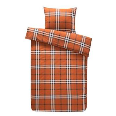 Dekbedovertrek Casper flanel ruiten - caramel - 140x200/220 cm