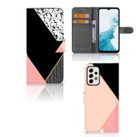 Samsung Galaxy A23 | Book Case | Zwart Roze Vormen