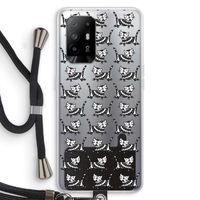 Zwarte poes: Oppo A95 5G Transparant Hoesje met koord