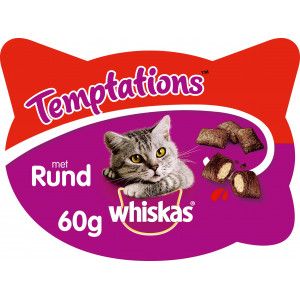 Whiskas Temptations met rund kattensnoep Per 5
