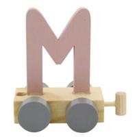 JeP kids houten treinletter M-roze