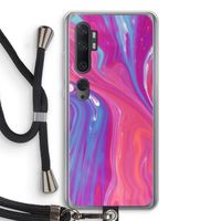 Paarse stroom: Xiaomi Mi Note 10 Transparant Hoesje met koord