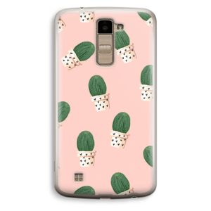 Cactusprint roze: LG K10 (2016) Transparant Hoesje