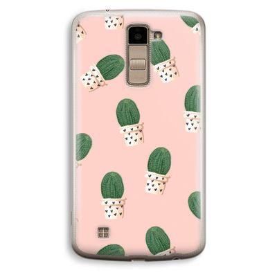 Cactusprint roze: LG K10 (2016) Transparant Hoesje