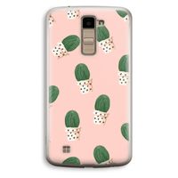 Cactusprint roze: LG K10 (2016) Transparant Hoesje