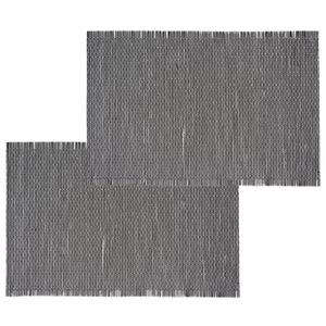 Set van 6x stuks placemats zwart bamboe 45 x 30 cm