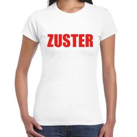 Verpleegster / zuster carnaval verkleed shirt wit voor dames 2XL  - - thumbnail