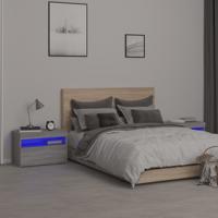 Nachtkastje 2 st met LED-verlichting 60x35x40 cm grijs sonoma Nachtkastje 2 st met LED-verlichting 60x35x40 cm grijs sonoma
