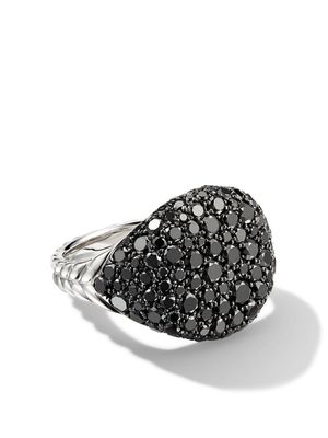 David Yurman bague Chevron en or blanc 18ct pavée de diamants (13 mm) - Argent