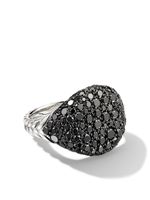 David Yurman bague Chevron en or blanc 18ct pavée de diamants (13 mm) - Argent