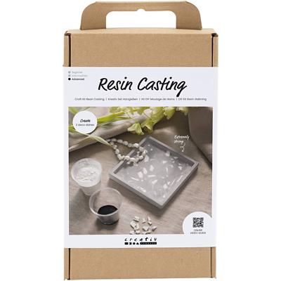 Creativ Company Hobbyset hars gieten, dienblad met terrazzo, zwart, wit, 1 doos