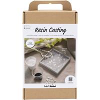 Creativ Company Hobbyset hars gieten, dienblad met terrazzo, zwart, wit, 1 doos