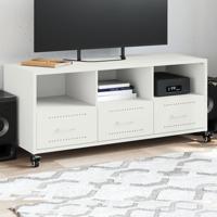 Tv-meubel 100,5x39x43,5 cm staal wit