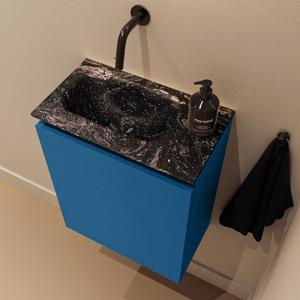 Toiletmeubel Mondiaz Ture Dlux | 40 cm | Meubelkleur Jeans | Eden wastafel Lava Links | Zonder kraangat