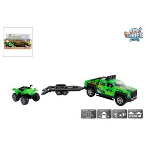 Kids Globe terreinwagen met trailer en quad